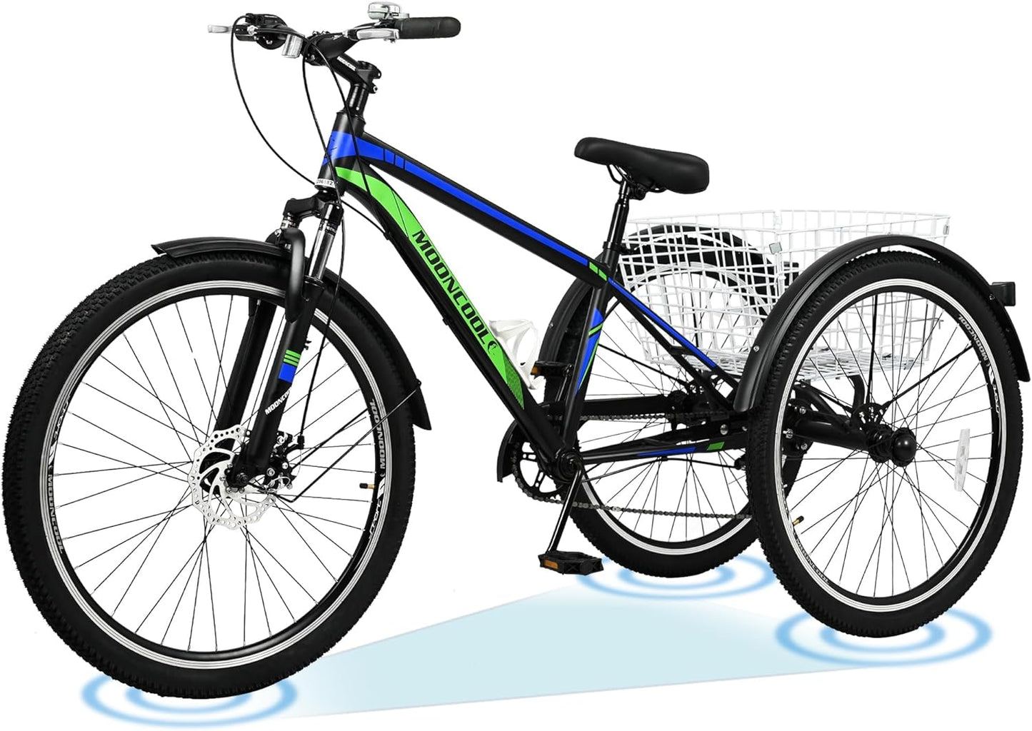ABORON Adults Tricycle, 3 Wheels Bike for Adult, Tricycle for Adults, Double-Wall Wheel Rims, Tricycle for Women Men Exercise Outdoor Sports