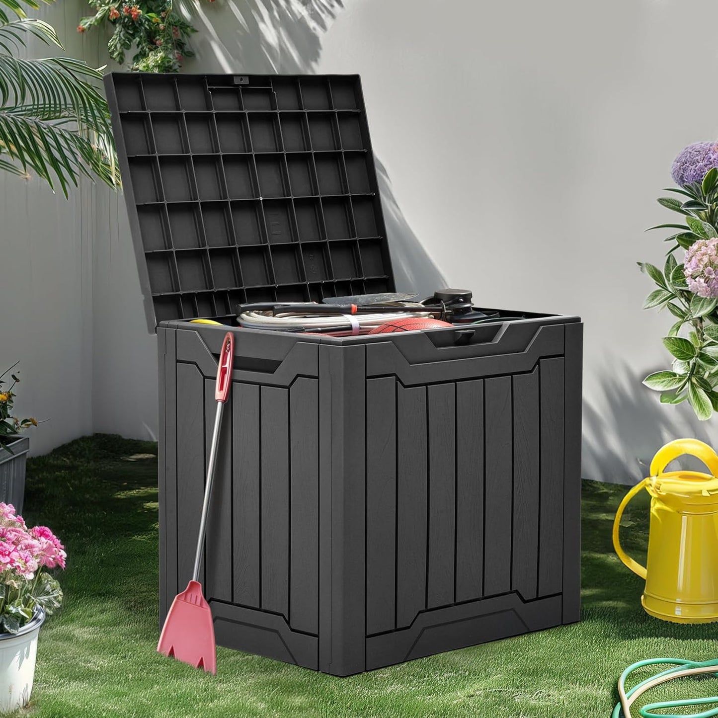 YITAHOME XXL 230 Gallon Large Outdoor Storage Deck Box for Patio Furniture, Outdoor Cushions, Garden Tools and Sports/ Pools Equipment, Weather Resistant Resin, Lockable (Taupe)