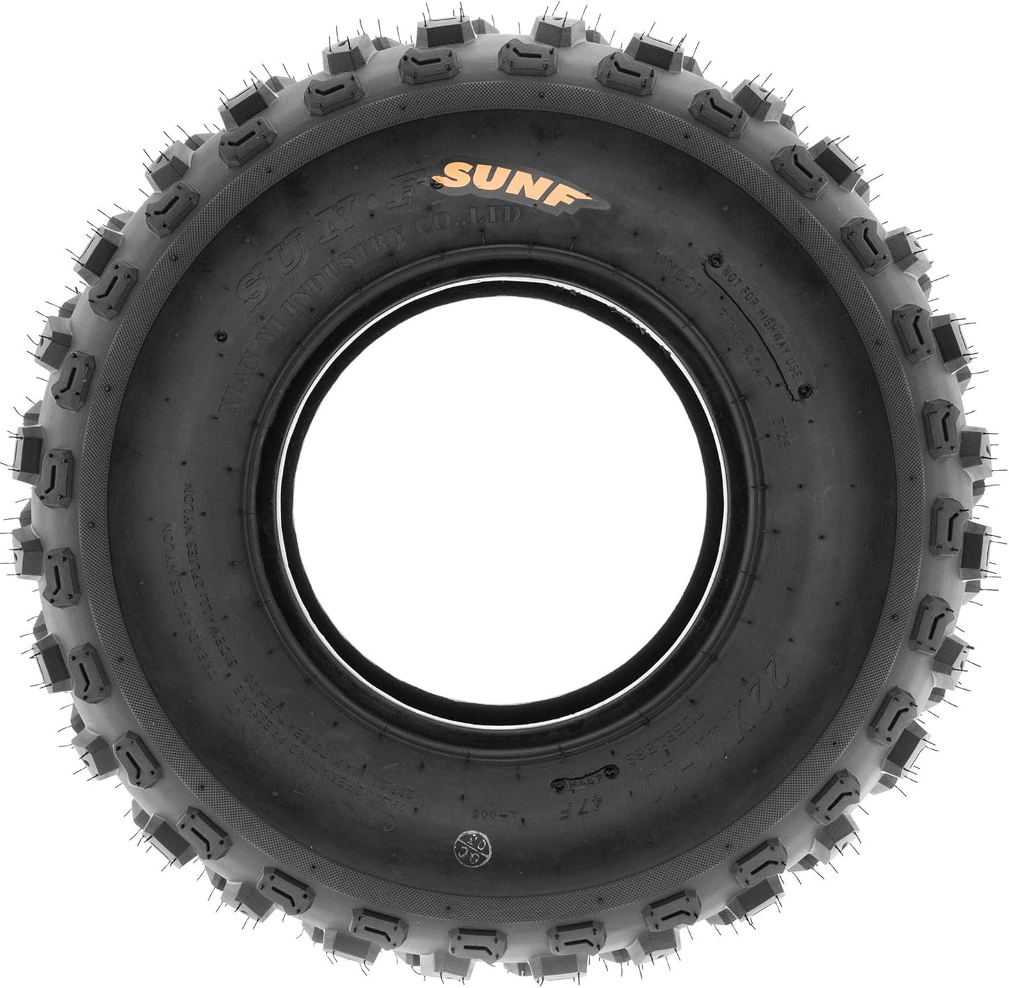 Set of 2 SunF A005 ATV UTV Off-Road Tires 22x11-10, 6-PR, Knobby Tread for Trail/XC/Sport