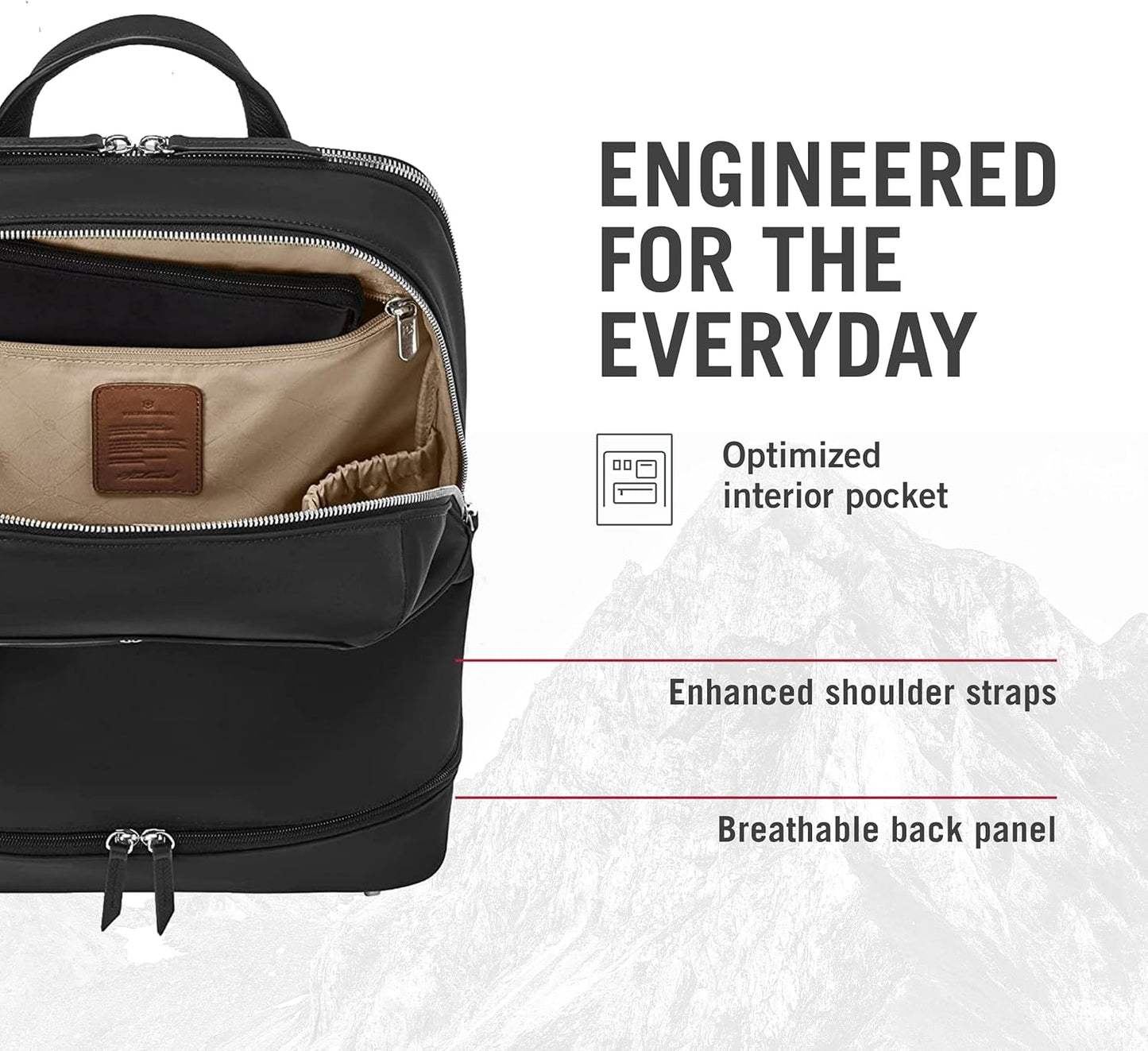Victorinox Victoria Signature Deluxe Backpack - Professional Laptop Backpack for Women - Holds Computer & Tablet - Includes Clutch - 18 Liters, Black