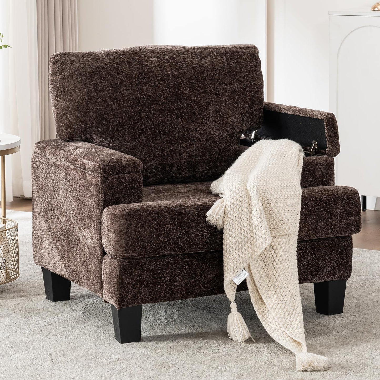 Oversized Accent Chair, Comfy Living Room Chairs with High-Density Sponge & Breathable Fabric, 32"x34"x38" Reading Chair, Cozy Armchair for Bedroom (2, Green, Oversized)