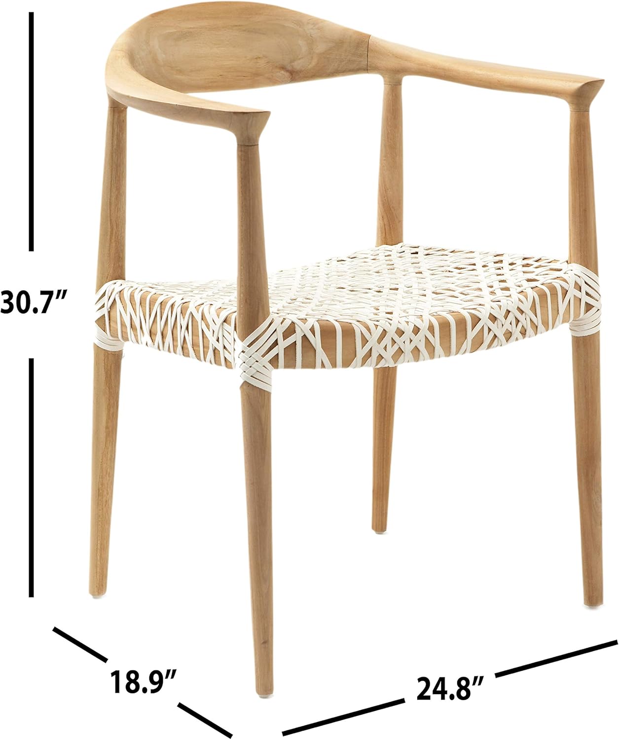 Safavieh Home Collection Wade Light Oak Teak Wood Arm Chair