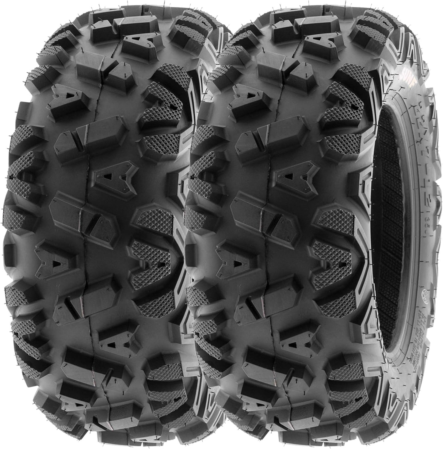 Set of 4 New All Terrain 6 PR tires Two of Front 25x8-12 and Two of Rear 25x10-12 ATV UTV Tires - A033 POWER I [ 25x8x12 & 25x10x12 ]