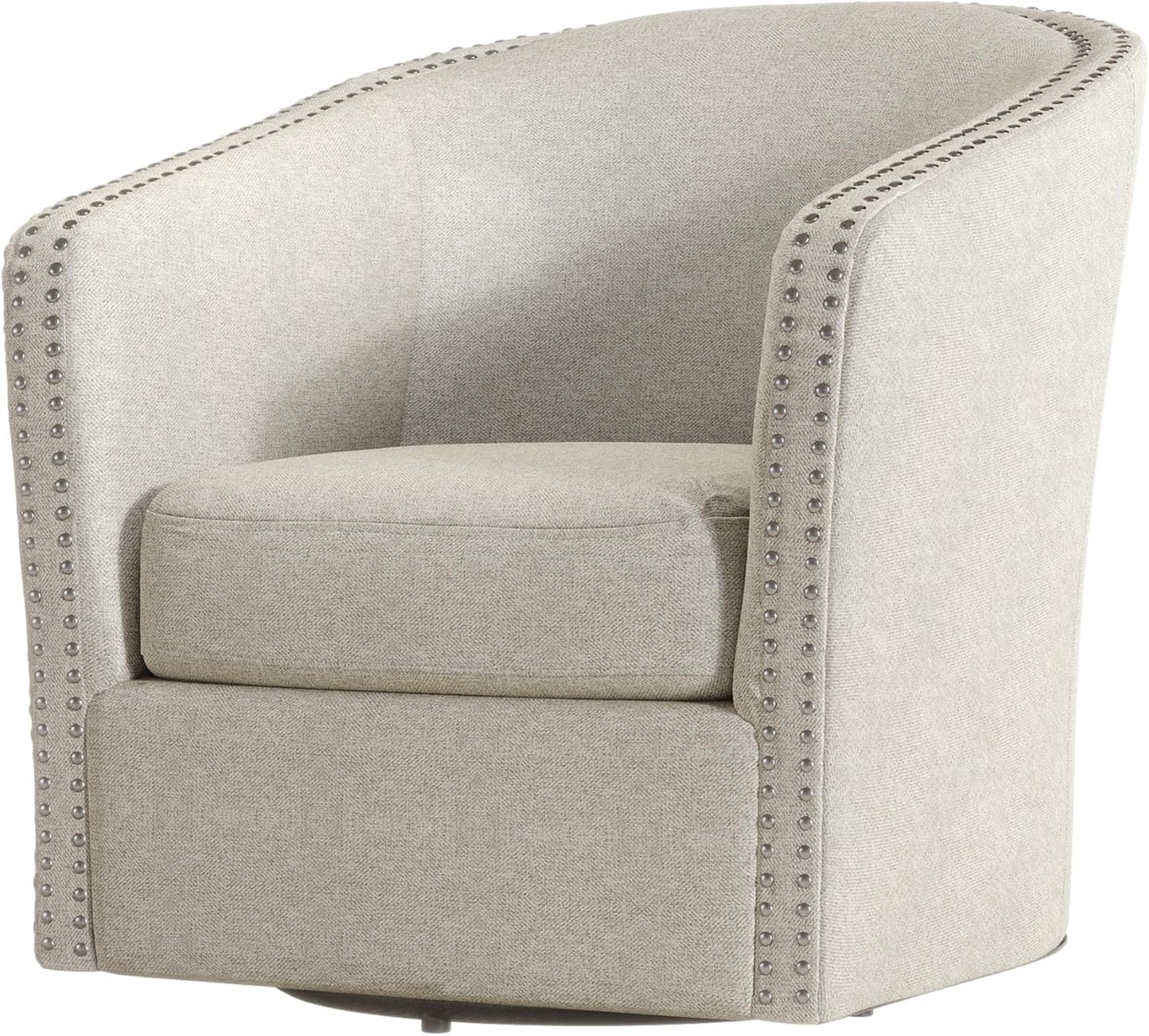 Christopher Knight Home Octavia Contemporary Fabric Swivel Chair, Wheat, Black 31.25D x 30.25W x 31.25H in