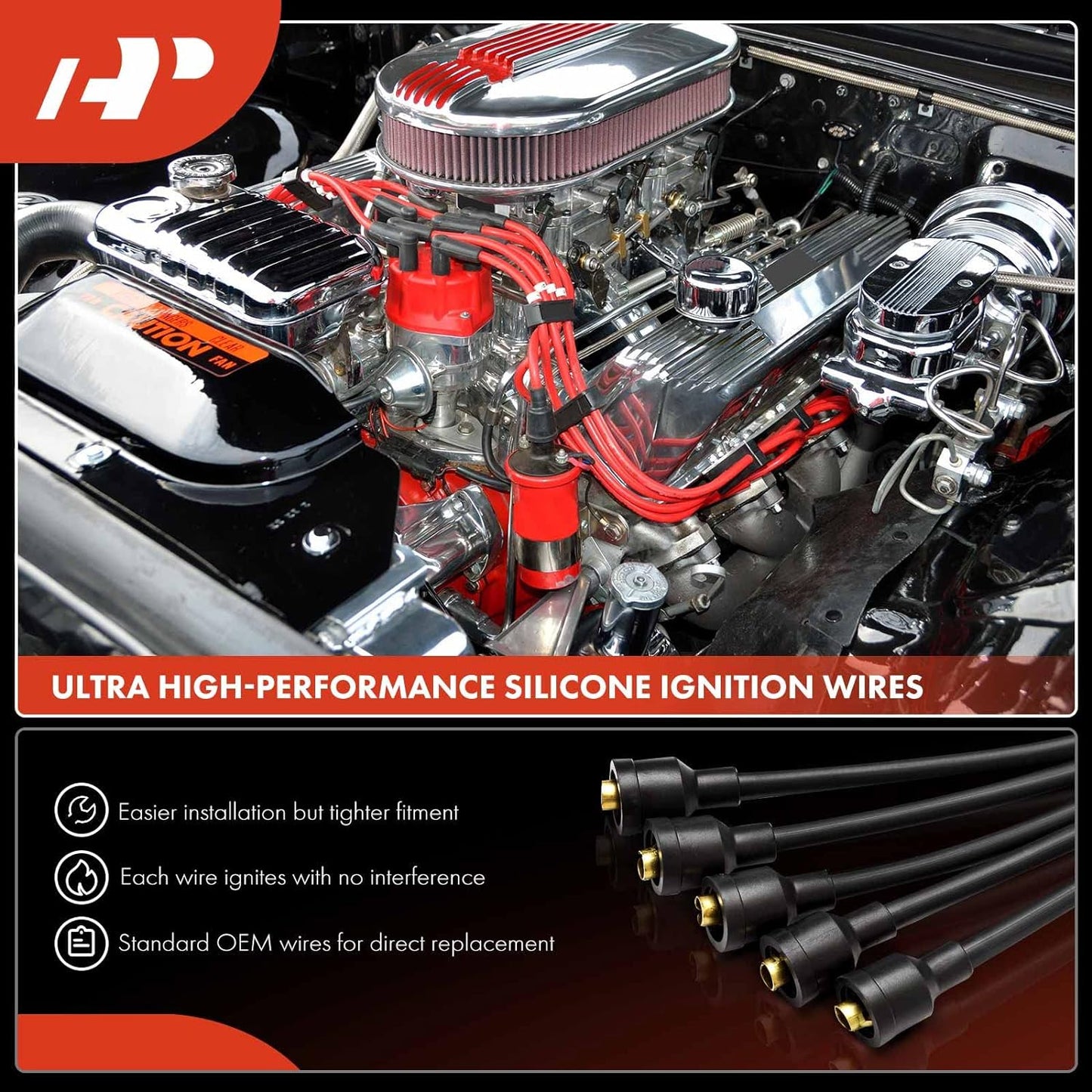 A-Premium Ignition Spark Plug Wires Set of 6 Compatible with Cadillac Catera 1997 1998 V6 3.0L