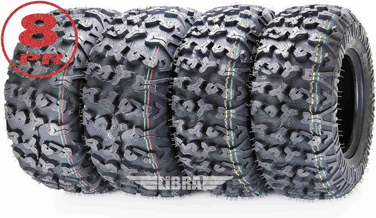 WANDA Full Set 8PR Radial ATV Tires 27x9R14 & 27x11R14 fit for 16-17 Honda Pioneer 1000 LE/Delux