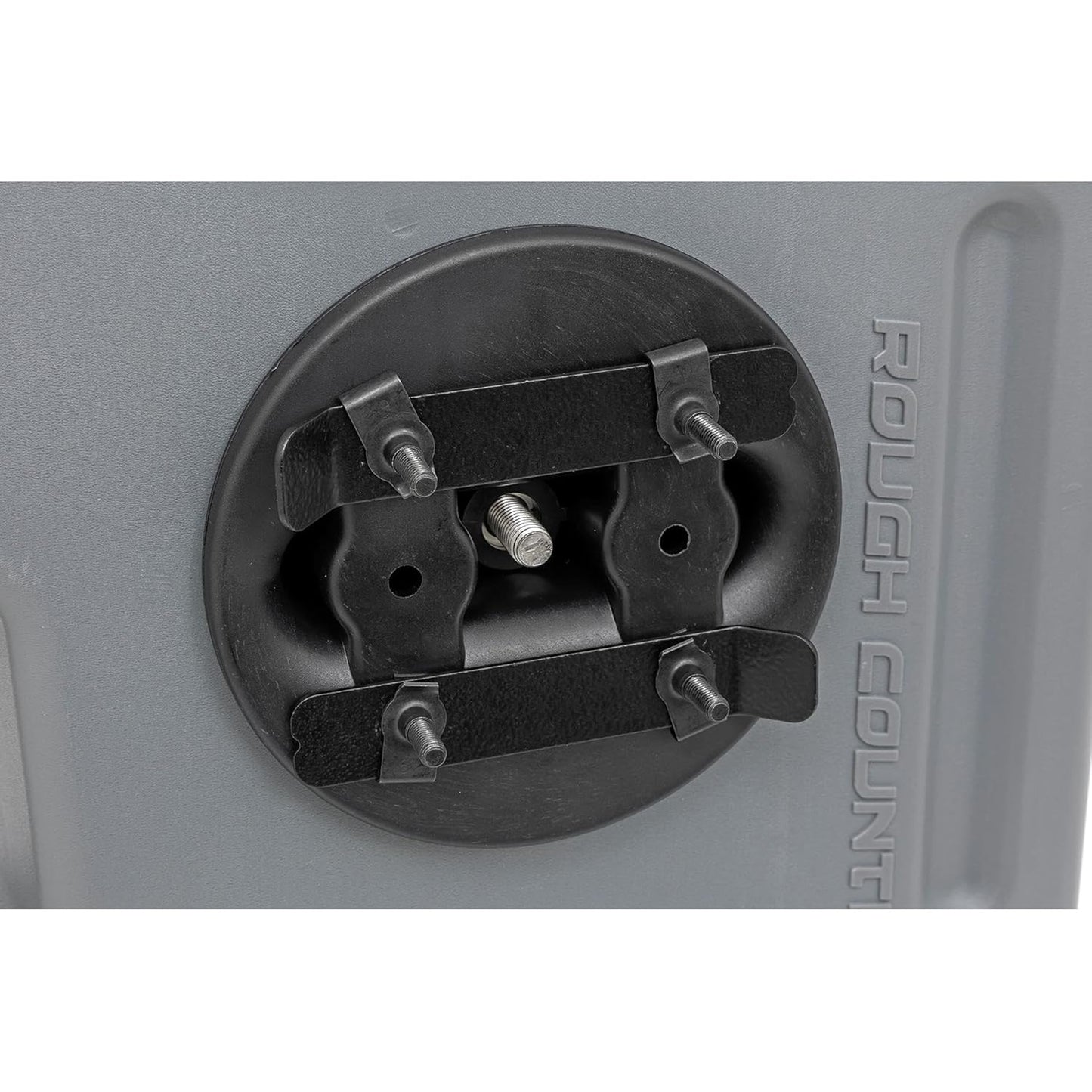 Rough Country 10L/2.6 Gallon Flat Fluid Container with Lockable Mount - Storage & Transport Non-Potable Liquids. Gray