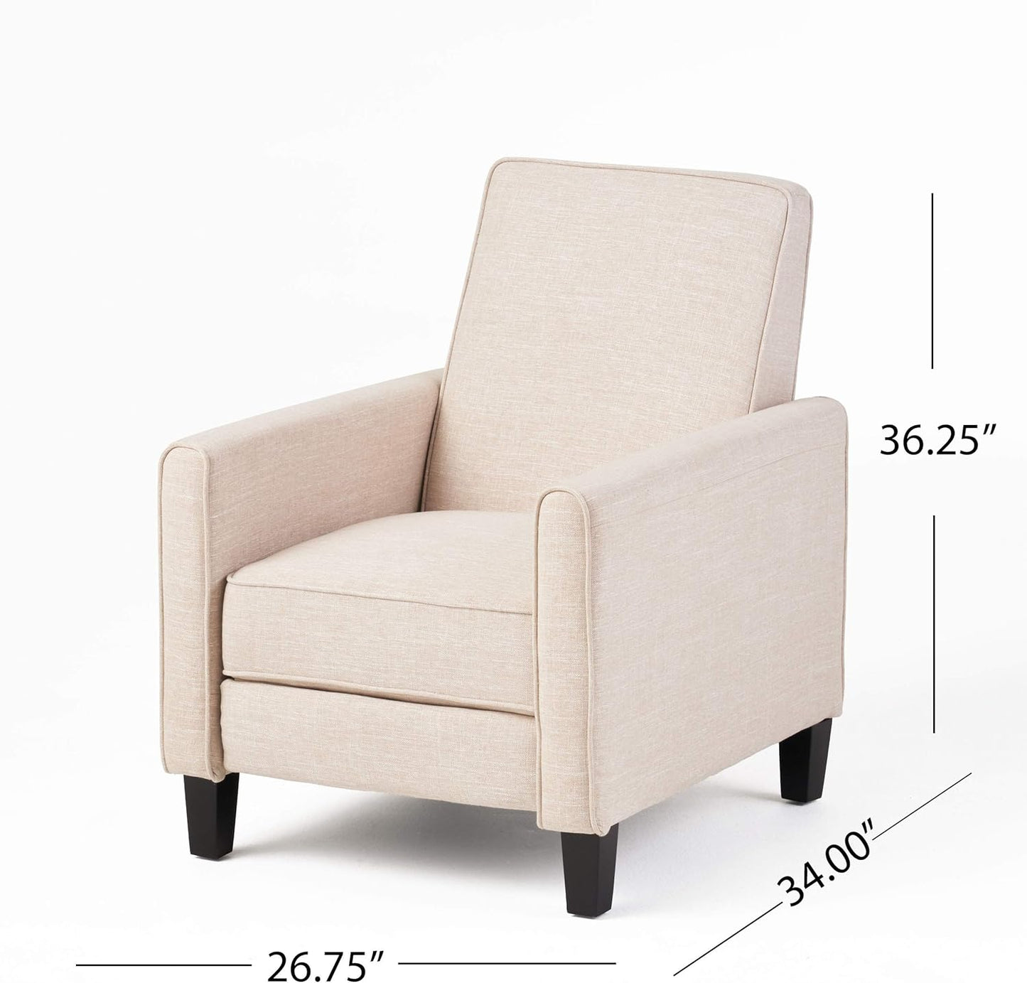 Christopher Knight Home Emmie Fabric Recliner (Set of 2), Beige, Dark Brown