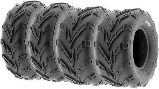 Set of 4 SunF A004 Go-Kart ATV Tires 16x6-8 Front & 16x7-8 Rear, all terrain, 6 PR, Tubeless