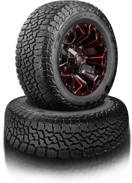 Set of 2 (TWO) Mastertrack BADLANDS AT All Terrain LT275/65R20 10 Ply E 126S SUV Light Truck Tire + Road Hazard Warranty Included - 275/65/20(Tire Only)