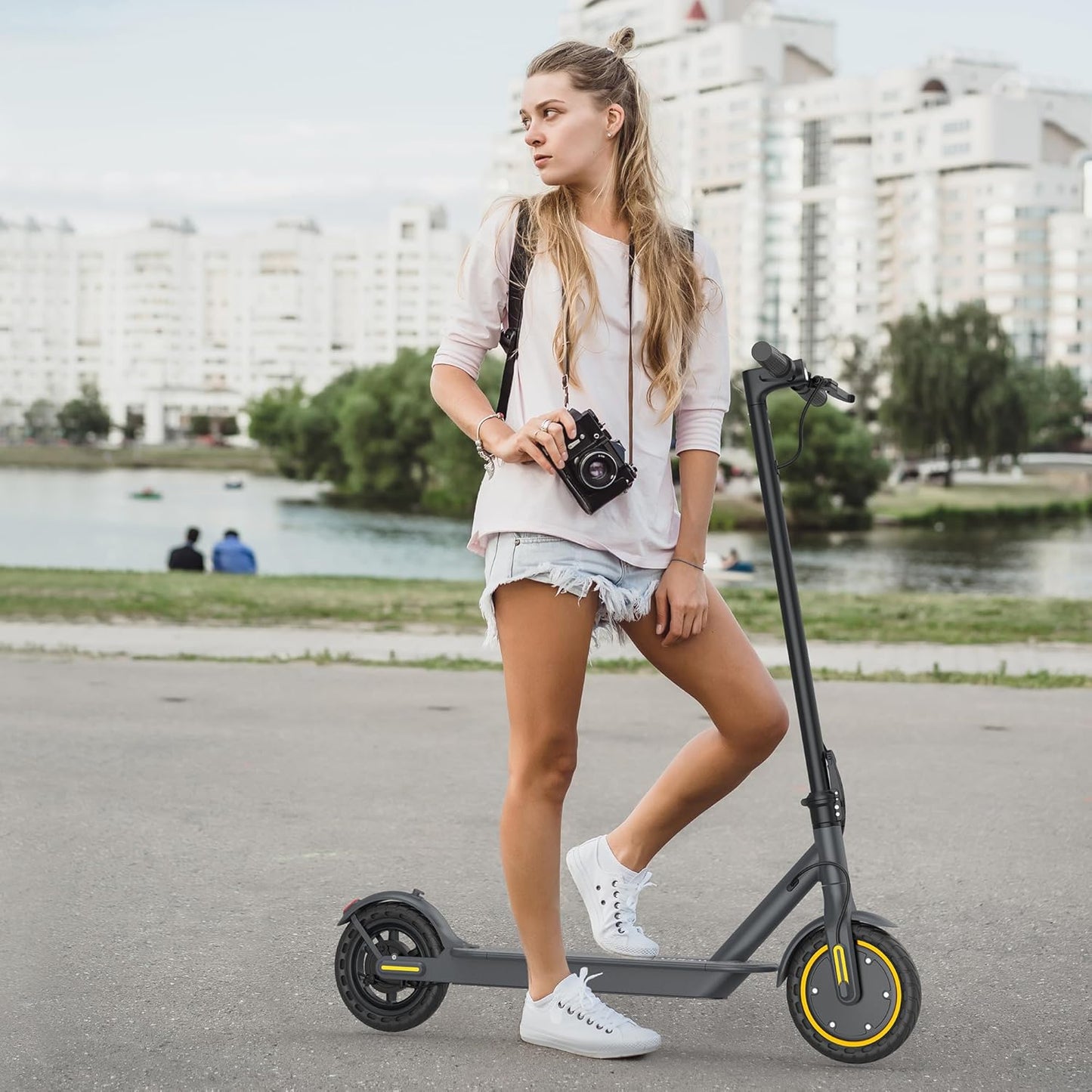 WERHY Electric Scooter, 8.5"/10" Tire, Powerful 350/500W Motor, Top Speed 19/22 MPH, 20-23Miles Max Range, Folding Escooter for Adults & Teens with Smart APP, Digital Display, Cruise Control