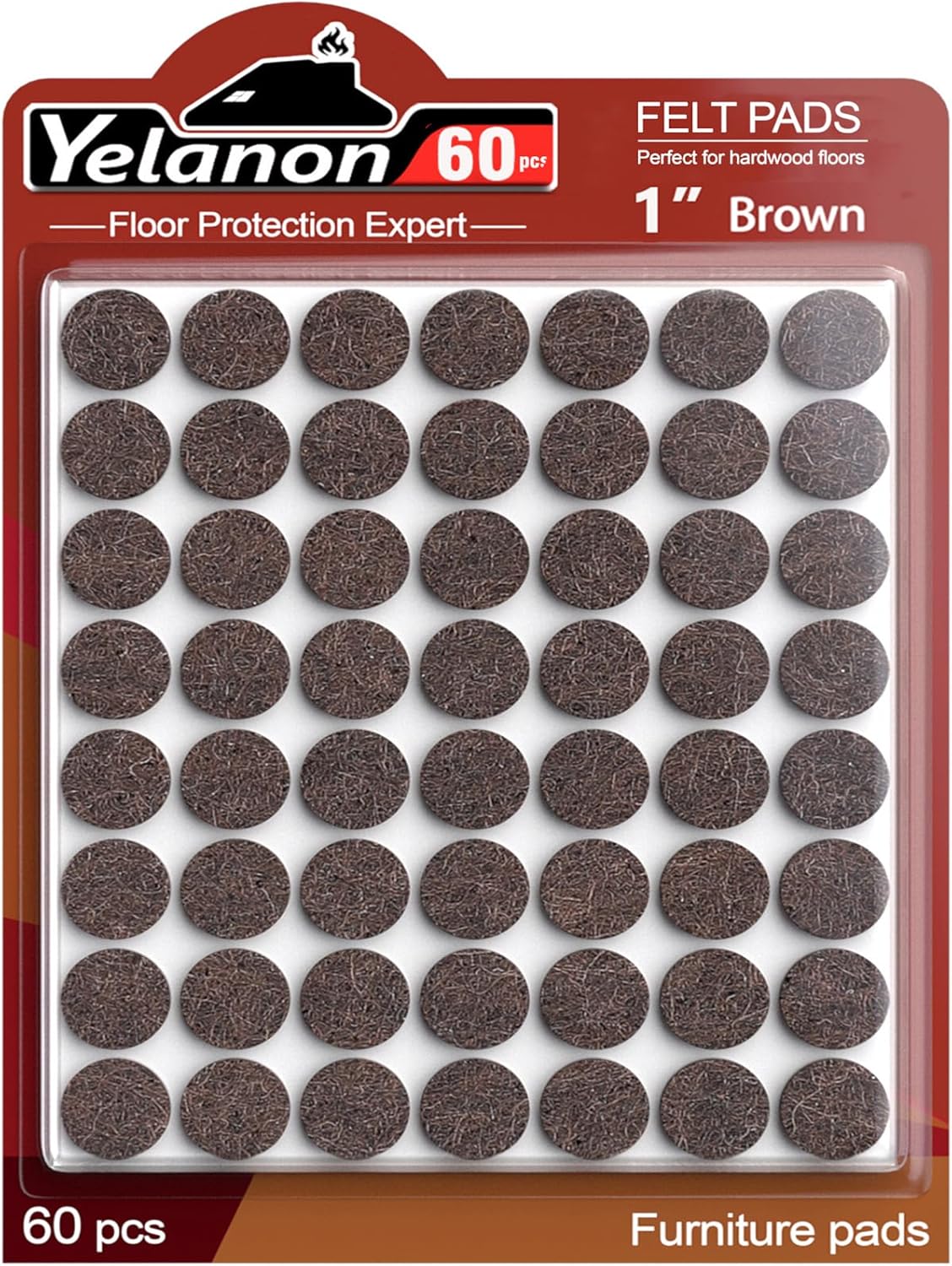 Yelanon Felt Furniture Pads -182 Pcs Premium Felt Pads for Chair Legs Furniture, Floor Protectors for Hardwood Floors, Black
