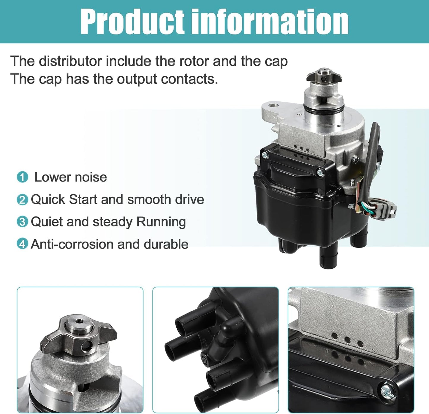 X AUTOHAUX Replacement Ignition Distributor for Toyota Corolla 1.6L 1.8L 1996-1997 for Toyota Celica ST 1.8L 1996 1997 1.8L 19050-16030 606-58828 690-117