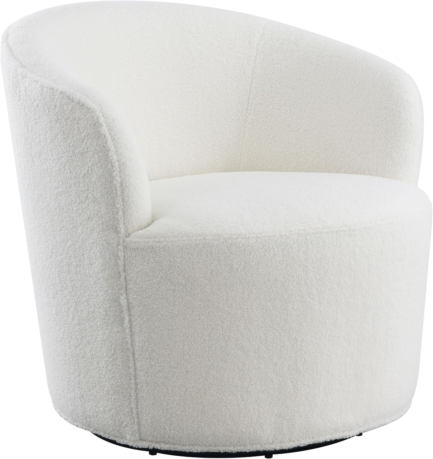 Coaster Home Furnishings - Joyce - Upholstered Barrel Back Swivel Chair with 360-Degree Seating and Padded Seat - Living Room - White - 905633