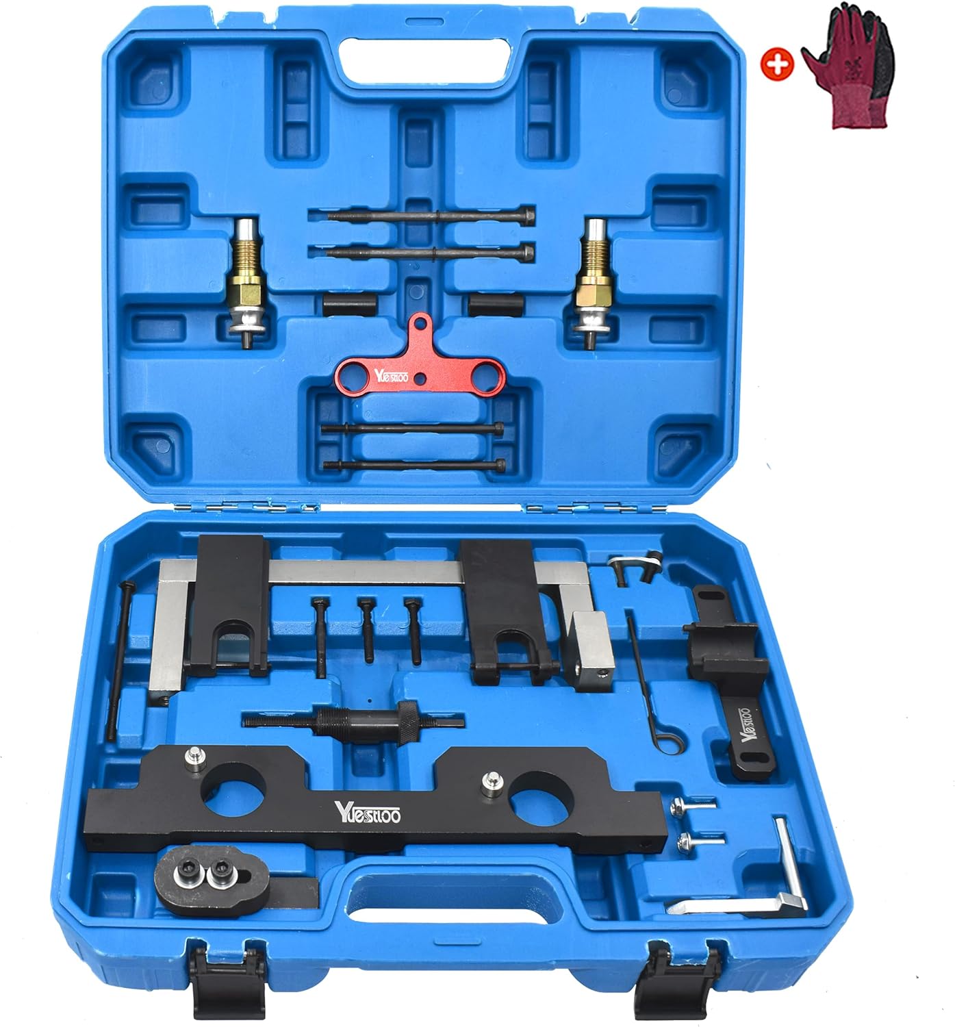 17PCS Camshaft Alignment Timing Tool Kit, Compatible with BMW N20 N26 Engine, with Flywheel Holder Tool & Balance Shaft Tool & Fuel Injector Remover Kit, 212831, 119340, 212830, 219548