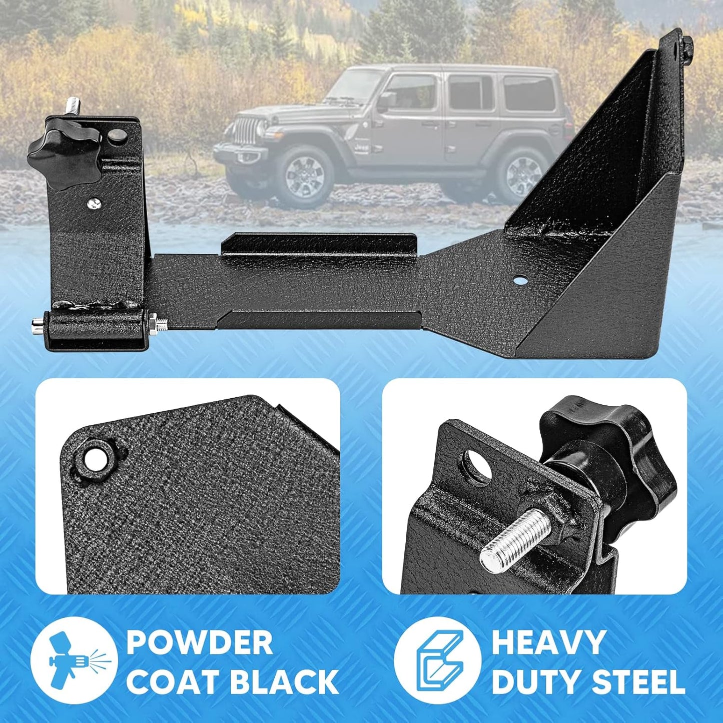 WeiSen Jack Holder Mount High Lift Jack Carrier Compatible with Jeep Wrangler JL 2018-2024