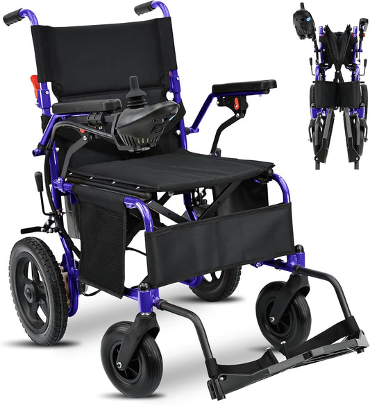 YF001 Zygenair Durable Electric Wheelchairs for Adults, Lightweight Foldable Power Wheelchair with 500W Motors, 13Ah Battery, 15 Miles Range, All-Terrain (Purple)