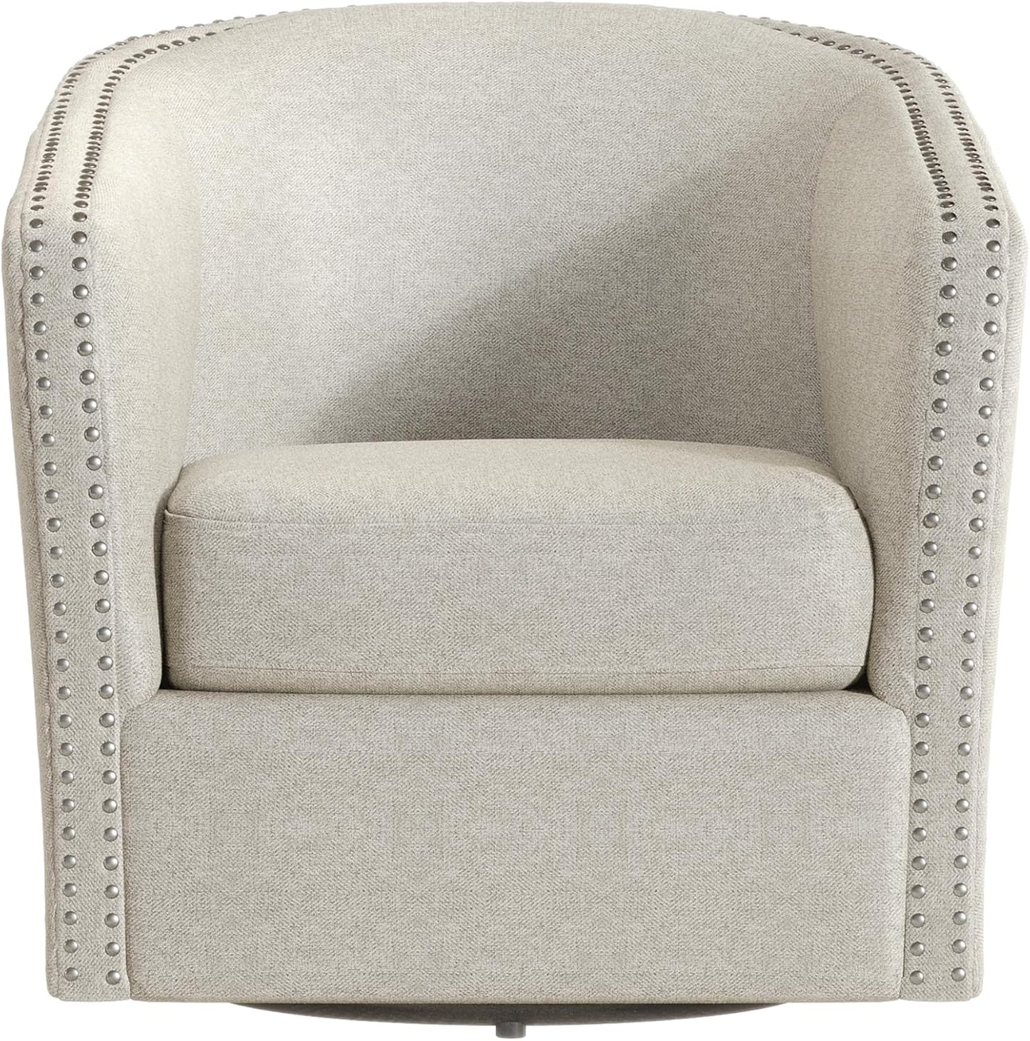 Christopher Knight Home Octavia Contemporary Fabric Swivel Chair, Wheat, Black 31.25D x 30.25W x 31.25H in
