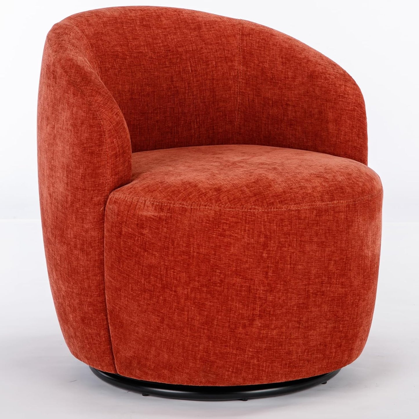 360 Degree Swivel Accent Chairs Living Room Chair, Chenille Fabric Lounge Chair Comfy Armchair Barrel Chair with Wide Upholstered for Bedroom, Reading Room, Office, Waiting Rooms, Green