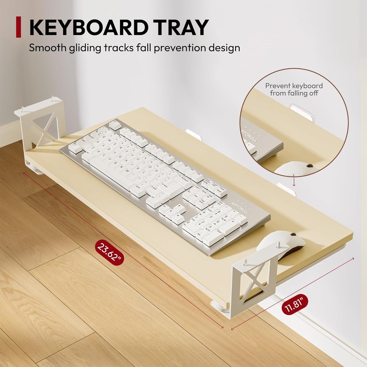 SANODESK Standing Desk with Keyboard Tray 48 × 24 Inches Electric Height Adjustable Desk,Sit Stand up Desk with Splice Board, Home Office Desk Computer Workstation,White Frame/Maple Top