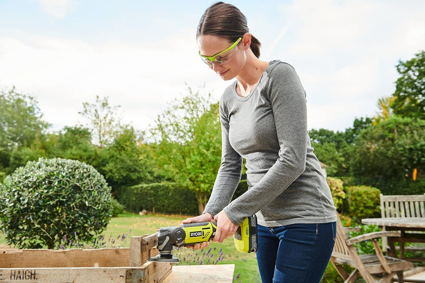 Ryobi ONE+ R18MT-0 18V Cordless Multi Tool (Zero Tool), Hyper Green