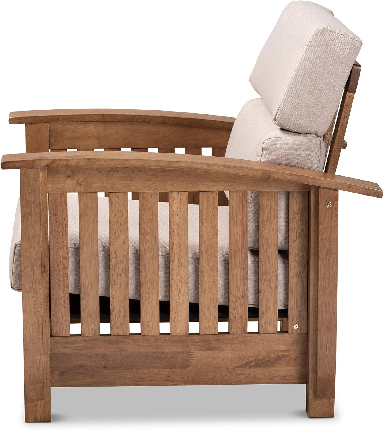 Baxton Studio Chairs, Taupe/Walnut Brown