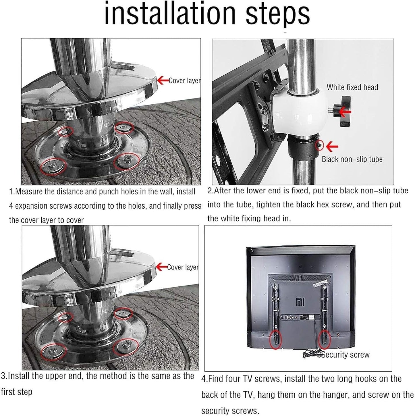 360° Swivel TV Mount Adjustable Ceiling Bracket Universal Wall Support for 19 40 Inch TVs Partition Wall Divider Stand Space Saving Design (Model 6682C)