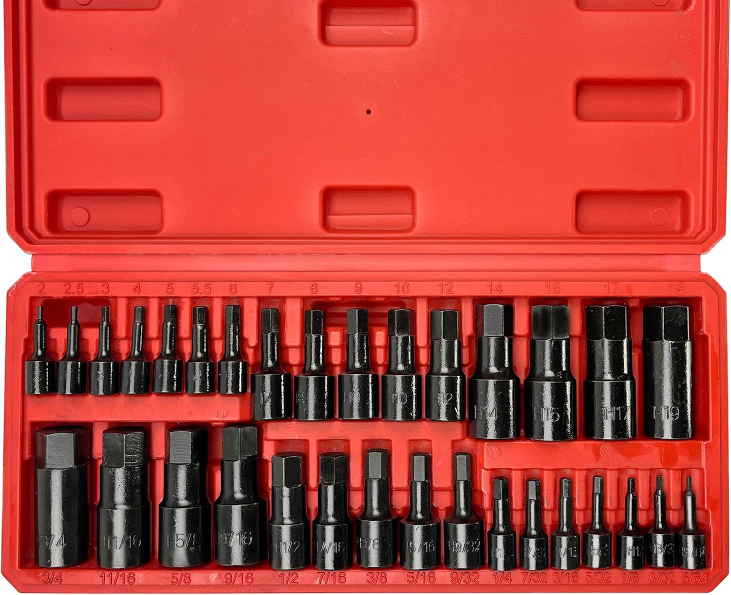 107PCS Bit Socket Set,1/4”,3/8 & 1/2” Drive Bit Socket Set,Torx/Extra Long/Tamper Proof/Hex/Ball End Hex,S2 Alloy Steel & CR-V,SAE&Metric