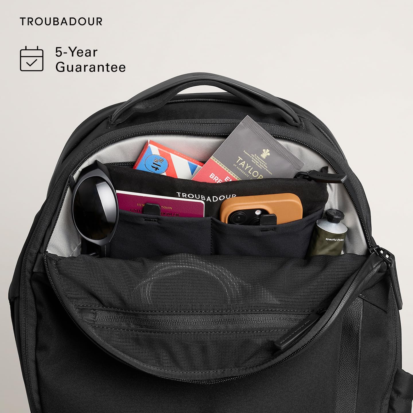 Troubadour Apex Travel Backpack - Expandable Up to 42L Capacity - Black