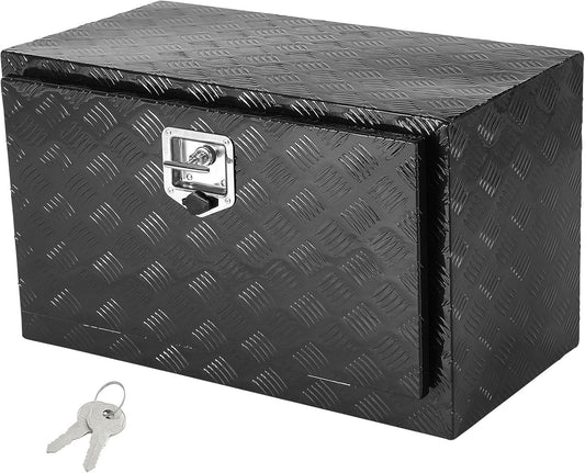 VEVOR Underbody Truck Box, 36" x 14" x 16" Pickup Storage Box, Heavy Duty Aluminum Diamond Plate Tool Box with Lock and Keys, Waterproof Trailer Storage Box with T-Handle Latch for Truck, Van, Trailer