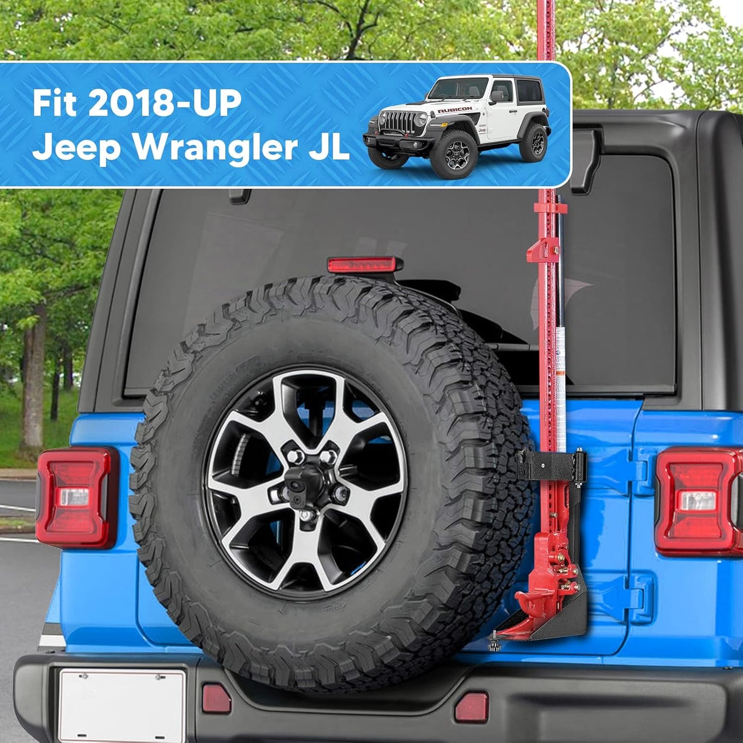 WeiSen Jack Holder Mount High Lift Jack Carrier Compatible with Jeep Wrangler JL 2018-2024