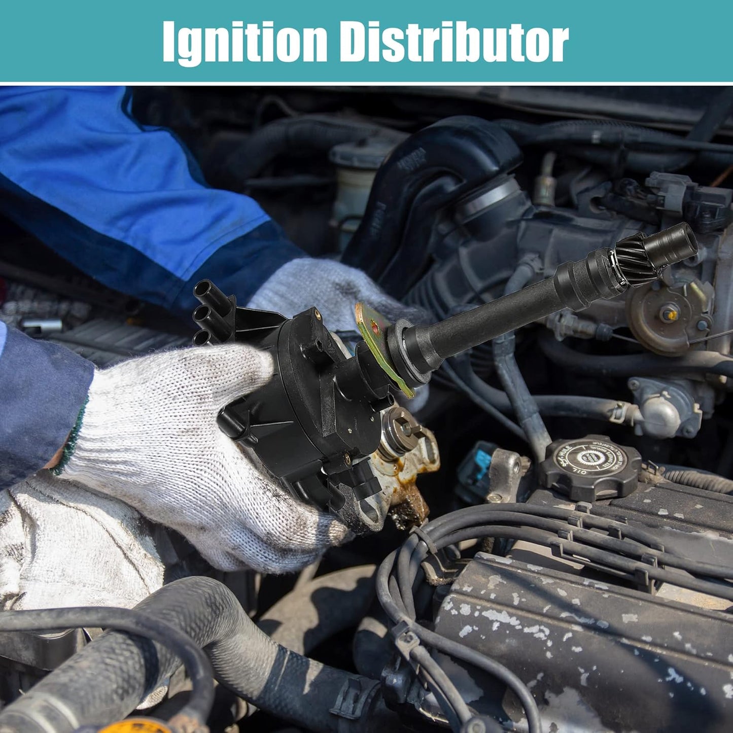 X AUTOHAUX Ignition Distributor for Chevy for GMC C1500 C2500 C3500 K1500 K2500 K3500 for Cadillac Escalade V8 5.7L 1999-2000 12570425 93441558 DST1829