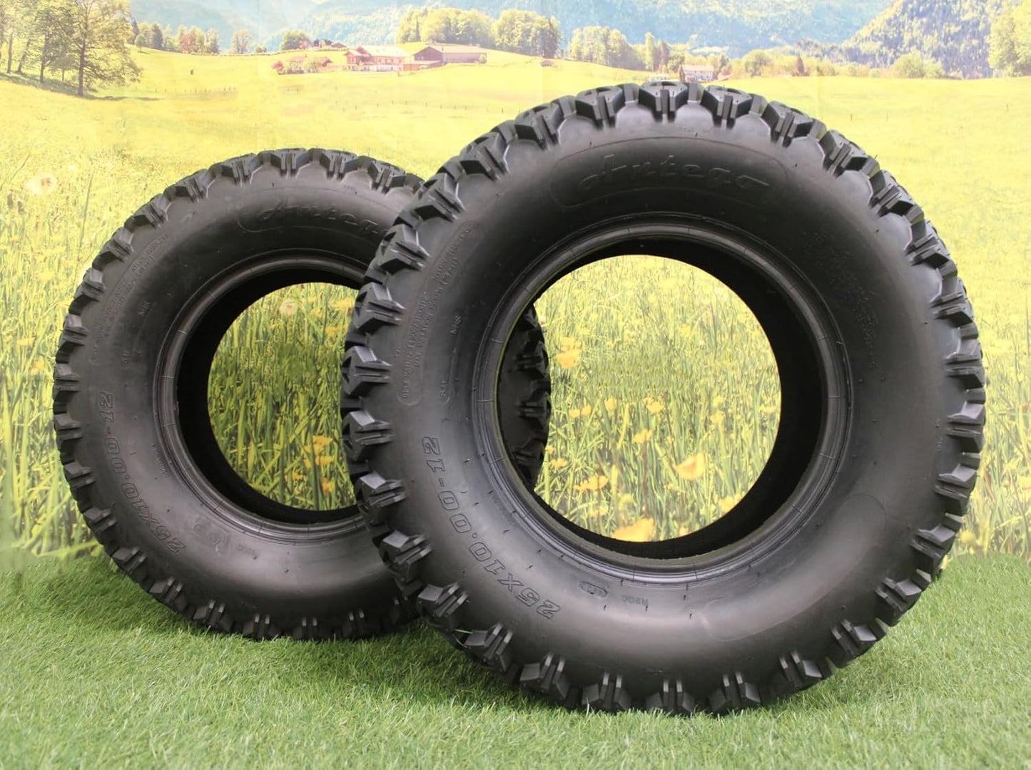 (Set of 2) 25x10.00-12 for Kubota RTV's 900, 1100 & 1140 UTV's Tires 6 Ply ATW-045