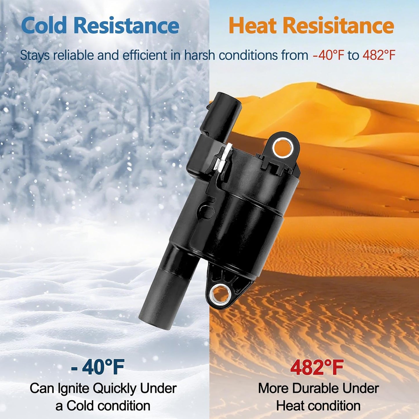 Set Of 8 UF414 Round Ignition Coil Pack Compatible with V8 4.8 5.3 6.0 Chevy Express Silverado 1500 2500 3500 Tahoe Avalanche/GMC Yukon Sierra Savana Envoy/Cadillac Escalade Replace# C1512 5C1555