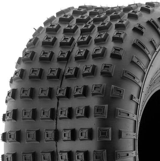 SunF A011 Sport XC ATV Golf-Cart Lawn-Mower Tire 22x11-8, 6 PR, Square-Knobby Tread, Tubeless