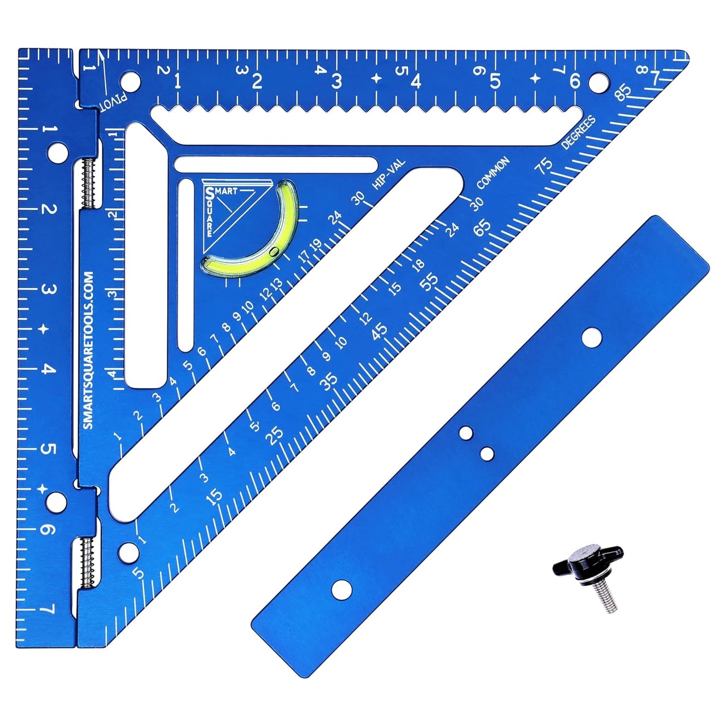 7.5" Advanced Carpenter Square w SmartBubble - Jig Block - Accurate Flatwork - Repetitive Markings (Fire)