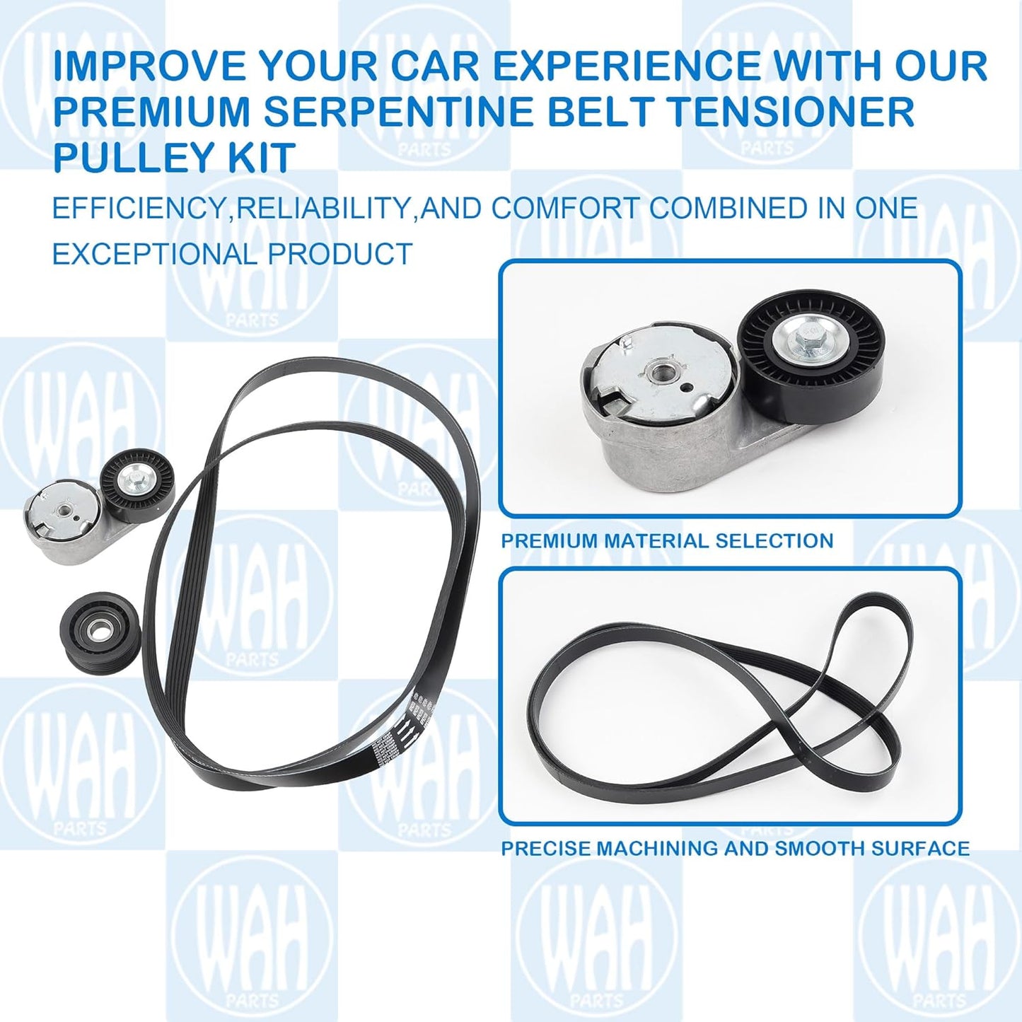 90K-39282D Engine Drive Belt Tensioner Idler Pulley Serpentine Belt Drive Kit Compatible with 2011-2016 Chrysler Town and Country 200 Dodge Journey 39282 5184617AD 38082 4627509AA 4627851AA