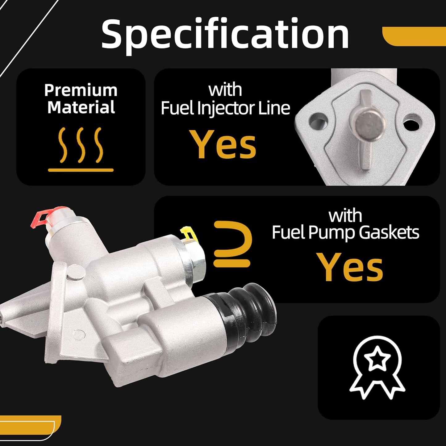 3936316 Diesel Fuel Lift Pump Kit with Line, Fit for Dodge Ram 2500 3500 Pickup fit for Cummins 1994-1998, 5.9L 6BT 12V Engine