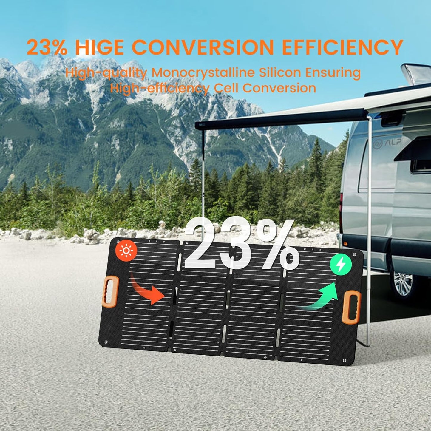 100W Portable Solar Panels, Foldable 100 Watt Solar Panel for Power Station, Folding Solar Charger with Adjustable Kickstand IP67 Waterproof & Lightweight for Camping, Outdoor, Rv