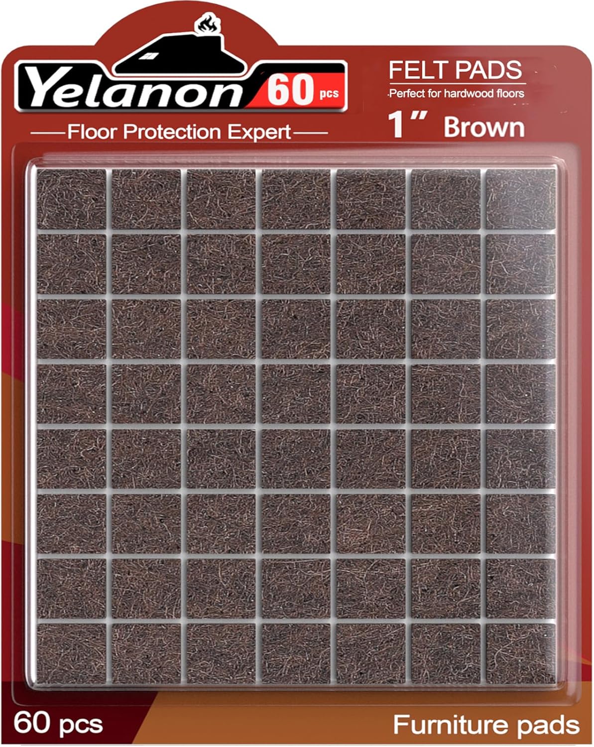 Yelanon Felt Furniture Pads -182 Pcs Premium Felt Pads for Chair Legs Furniture, Floor Protectors for Hardwood Floors, Black