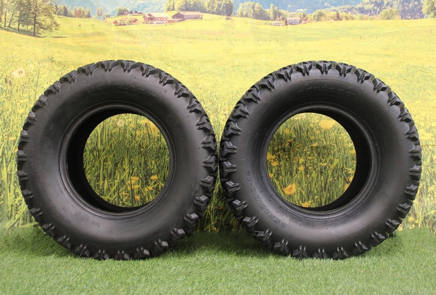 (Set of 2) 25x10.00-12 for Kubota RTV's 900, 1100 & 1140 UTV's Tires 6 Ply ATW-045