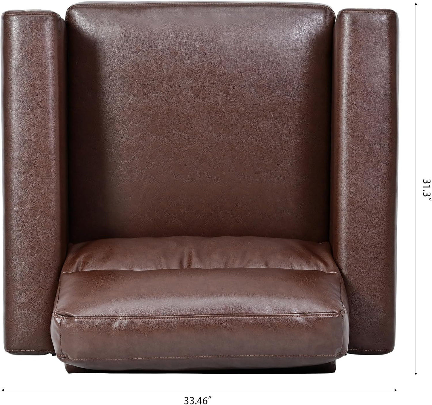 Christopher Knight Home Aurla Accent Chair, Uphostered Club Chair, Armchair with Wood Legs, Faux Leather Single Sofa, Comfort Seating 1 Seater Sofa Chair for Living Room Reading Room Bedroom, Brown