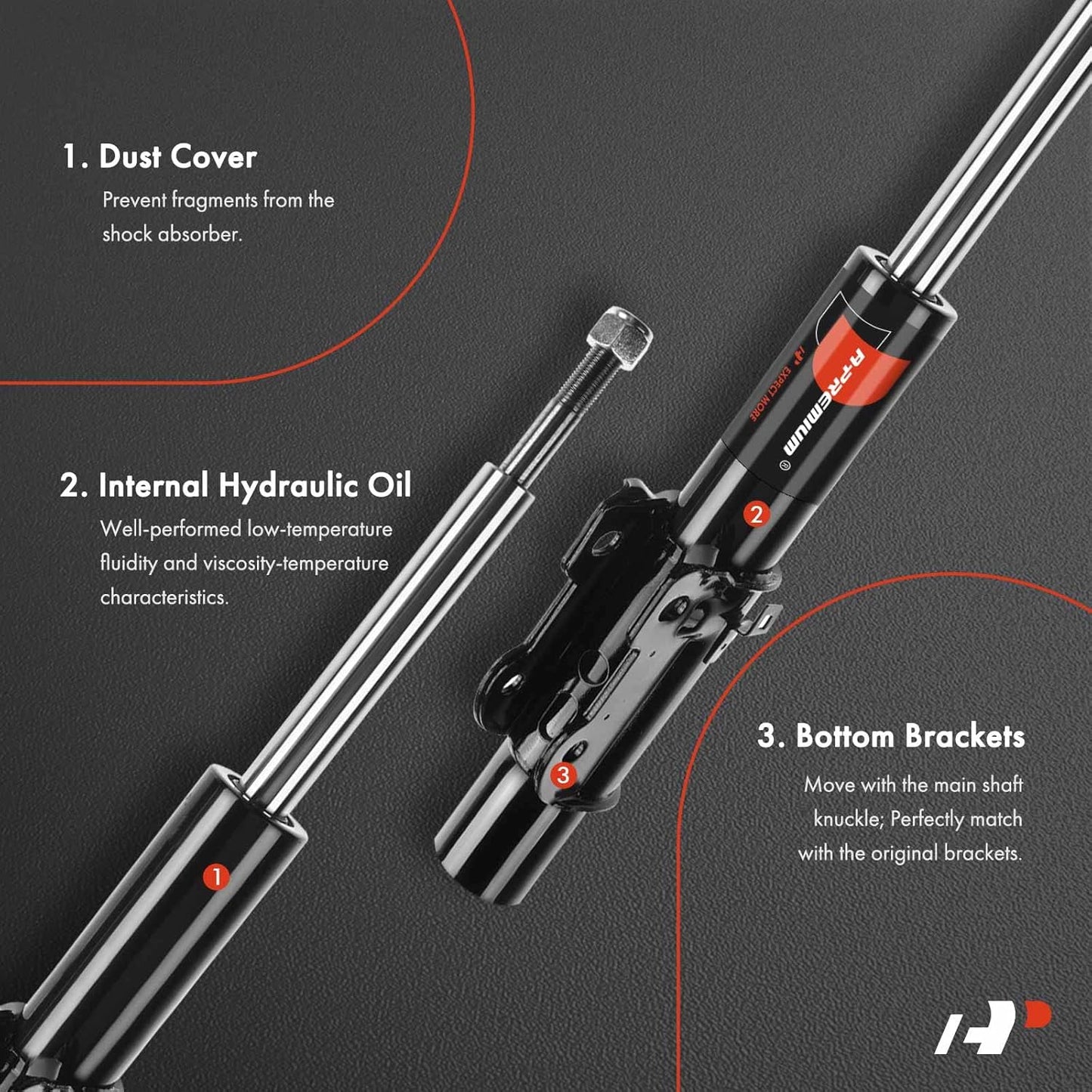A-Premium Front Shock Absorber Strut Compatible with Mercedes-Benz Sprinter 2500 2010-2013, Sprinter 3500 2010-2017 & Dodge Sprinter 2500 2007-2009, Sprinter 3500 2007-2009, 2-PC Set