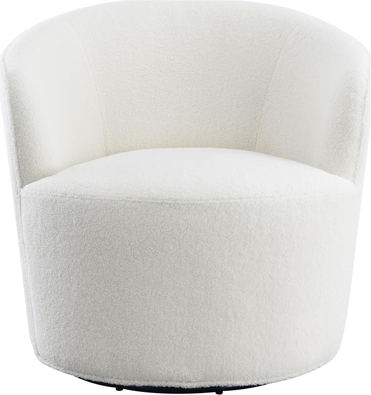 Coaster Home Furnishings - Joyce - Upholstered Barrel Back Swivel Chair with 360-Degree Seating and Padded Seat - Living Room - White - 905633
