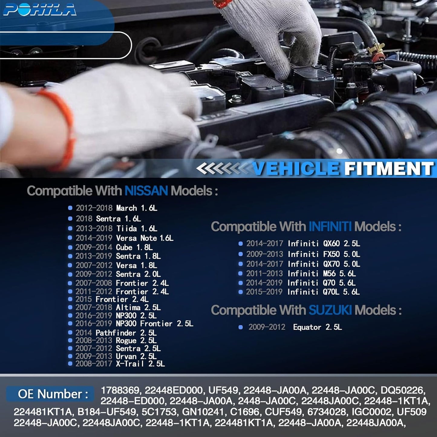 Set of 4 Ignition Coil Pack 2007 2008 2009 2010 2011 2012 Replacement for Nissan Altima Versa Sentra Cube Rogue Frontier 2013 2014 2015 Infiniti M56 FX50 QX60 QX70 2.5L 2.0L 1.8L Replace# UF549