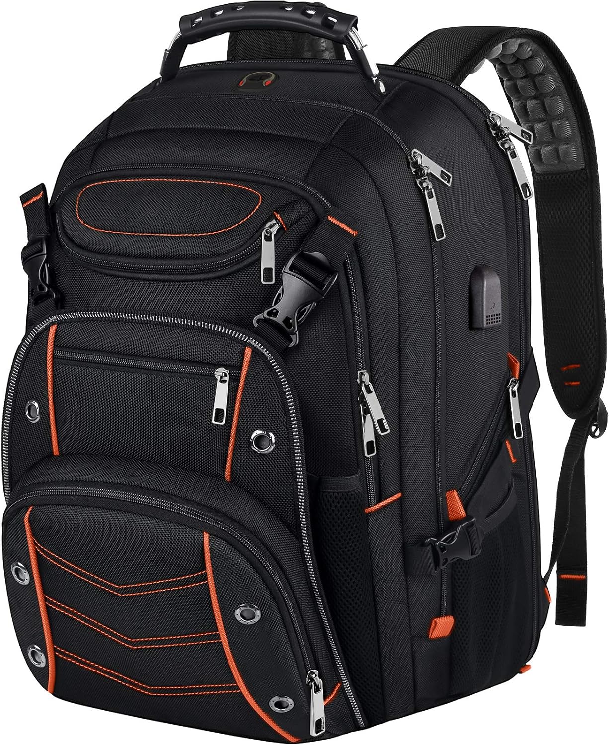VECKUSON 18.4 Laptop Backpack for unisex, 60L Extra Large Gaming Laptops Back Bag with USB Charger Port,TSA Friendly Flight Approved and RFID Anti-Theft Pocket Heavy-duty Pack,21.3*15.7*11.8inch Grey