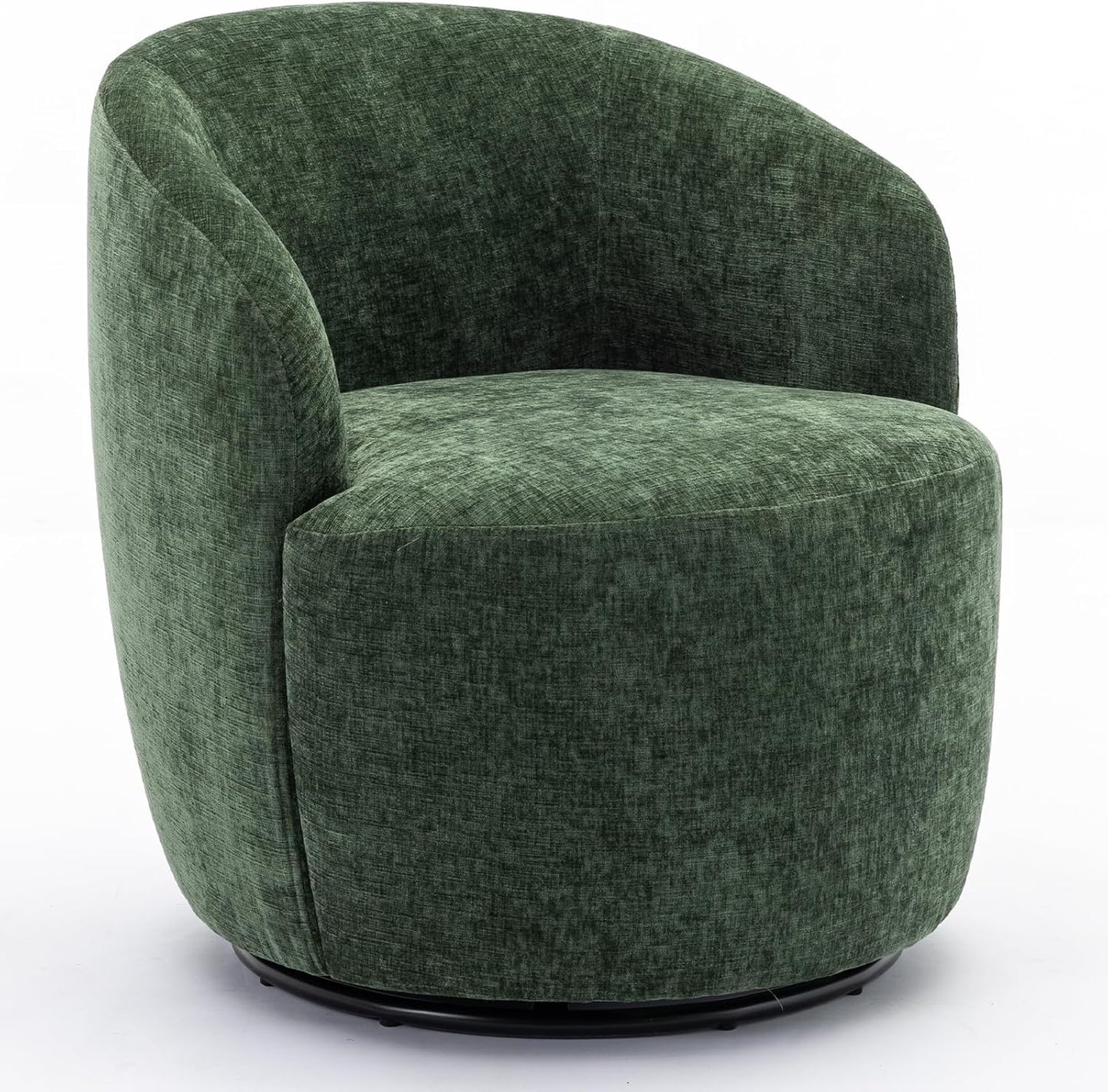 360 Degree Swivel Accent Chairs Living Room Chair, Chenille Fabric Lounge Chair Comfy Armchair Barrel Chair with Wide Upholstered for Bedroom, Reading Room, Office, Waiting Rooms, Green