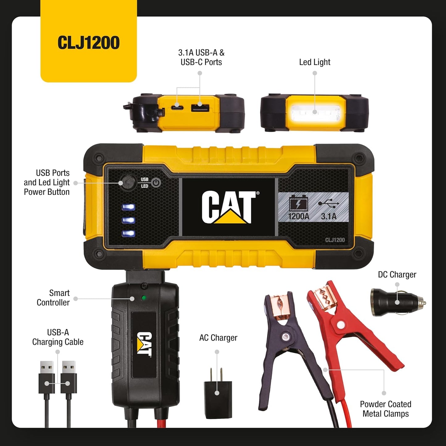 Cat CLJ1200 1,200-Peak Amp Li-Ion Jump Starter