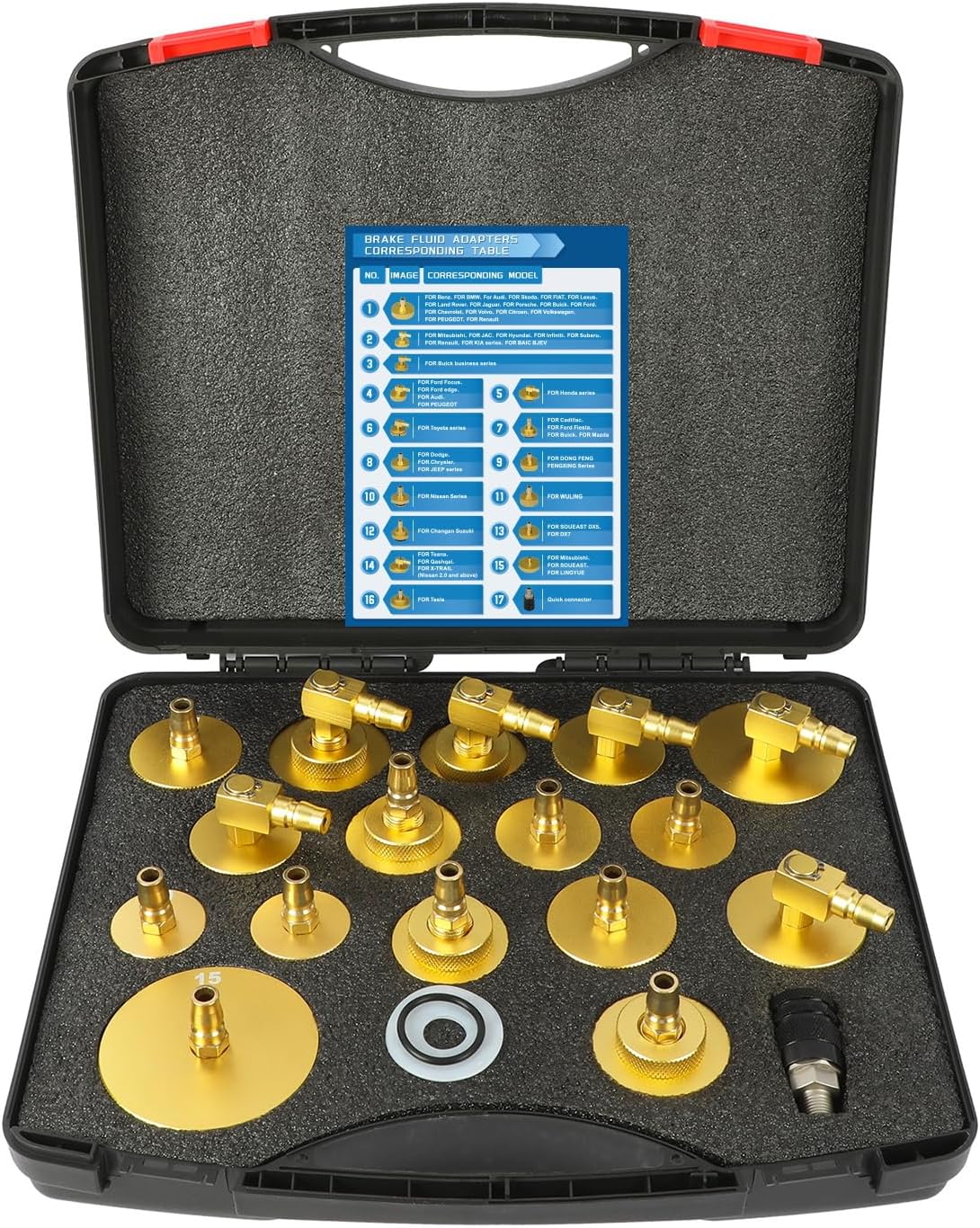 3L Manual Brake Bleeder Fluid Pump, One Person Brake Fluid Extractor with 1L Extractor Bottle&5 Master Cylinder Adapters Compatible with Toyota, Lexus, BMW,Chrysler, Dodge, Jeep, Nissan, Ford ,GM etc