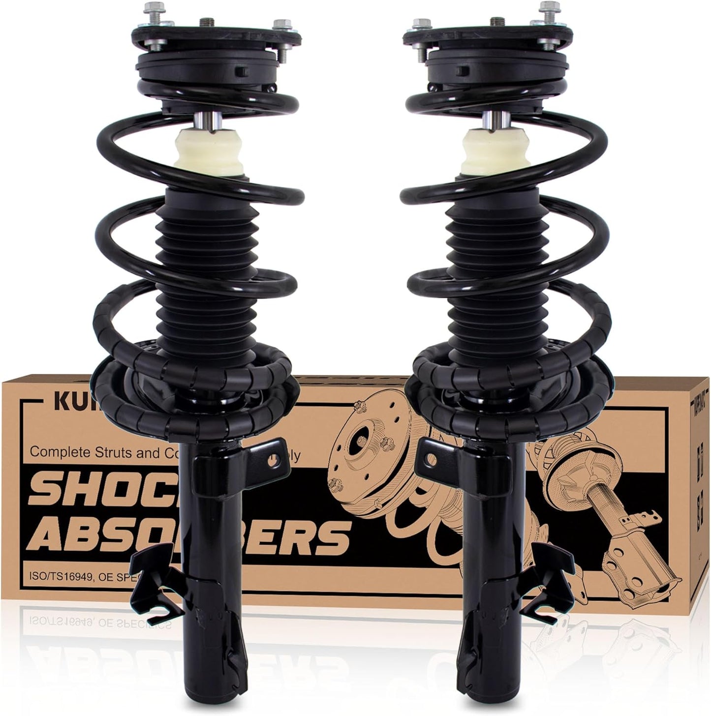 Complete Front Rear Struts Coil Spring Assembly 172264 172263 Compatible for 2006-2010 Mazda 5/2004-2009 Mazda 3 Excluding Speed Model Replacement Shocks Absorbers (4PCS)